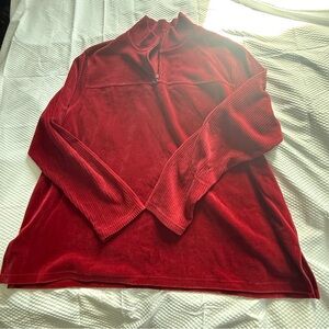 Pacer Red Ribbed Pullover